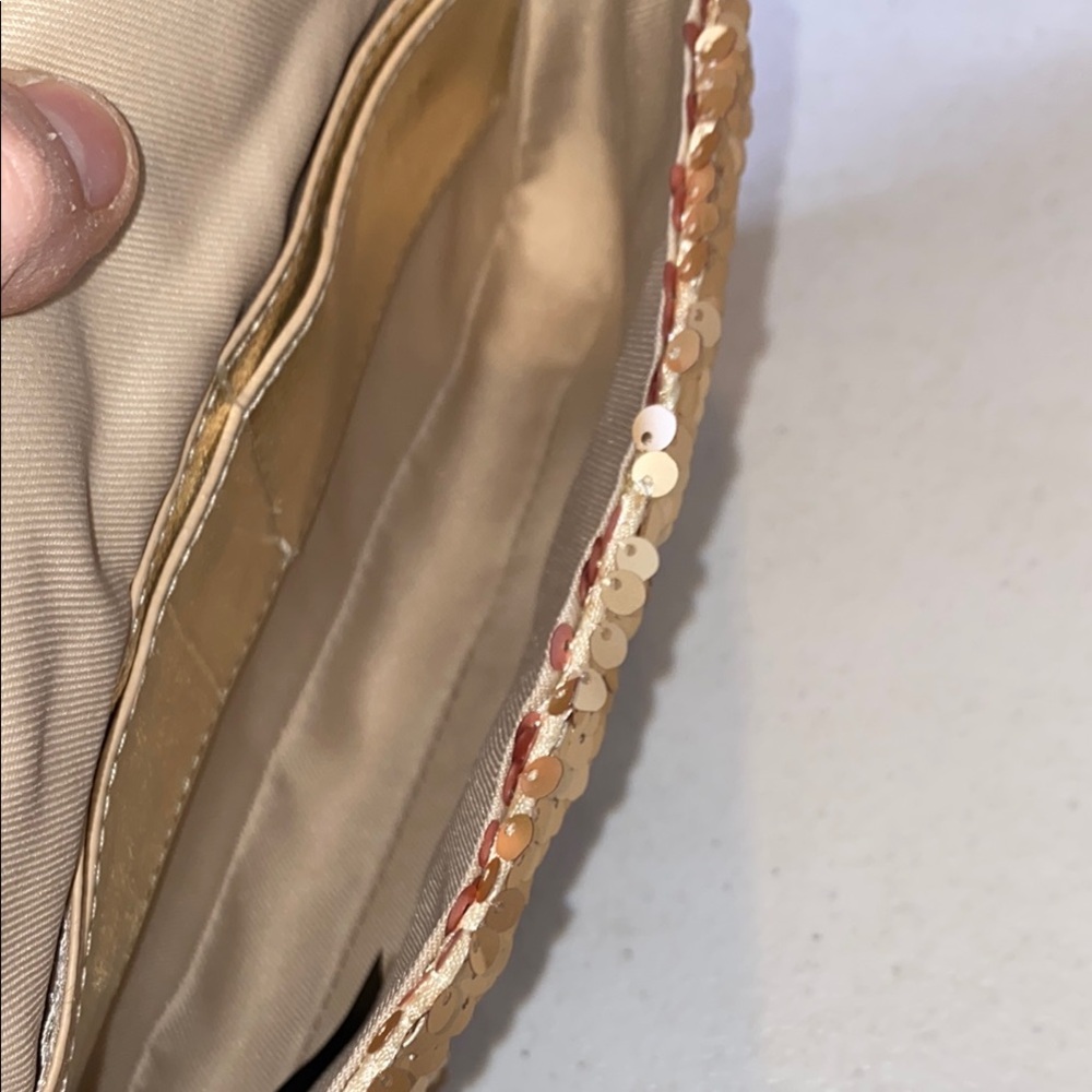 Nicole Miller Gold Sequin Evening Bag - Picture 5 of 5